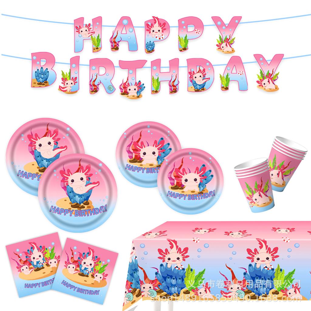 Salamander Themed Party Supplies Salamander Party Decoration Banner Party Tableware Tablecloth Balloon Arrangement Props