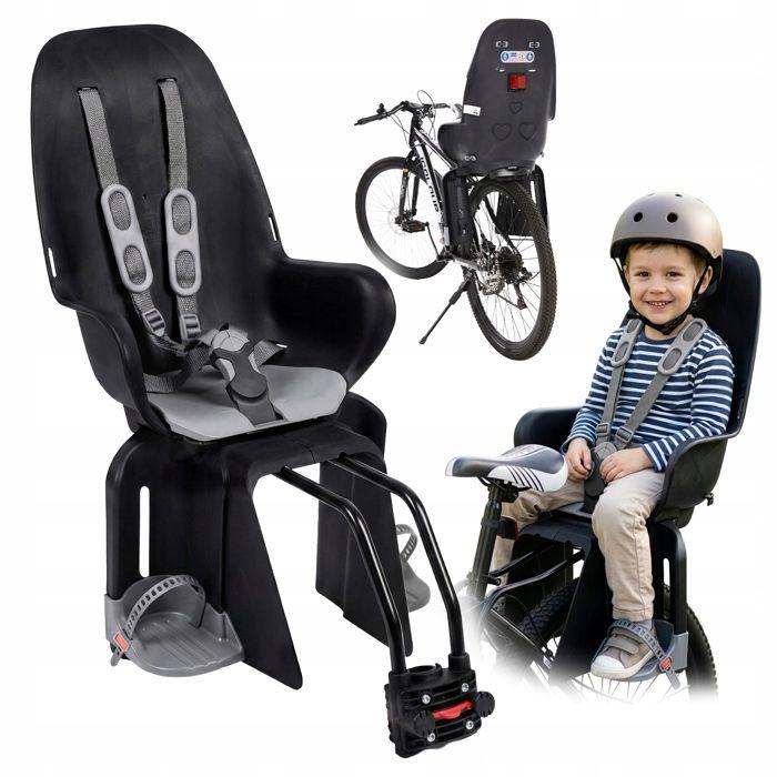 Siège vélo enfant arrière 22 kg, harnais 5 points, montage tube de selle Campela (CA0061GRY)