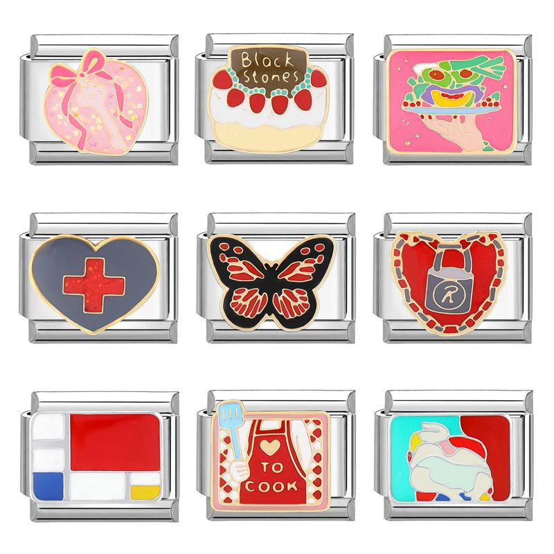 Handgefertigtes italienisches Rotes & Schwarzes Serie Leichter Luxus Charm Armband