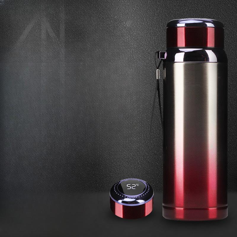 

Интеллектуальный дисплей температуры, кружка из нержавеющей стали 316, портативный спортивный чайник на открытом воздухе с веревкой, цифровой звездный горшок 600ML