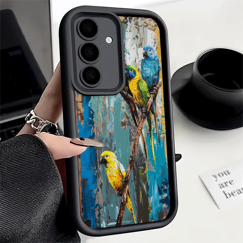 Phone Case for Samsung Galaxy S26 S25 Ultra S24 FE Bird Oil Painting Style Shell S23 Plus S22 + S21 S20 5G Soft Silicone Funda