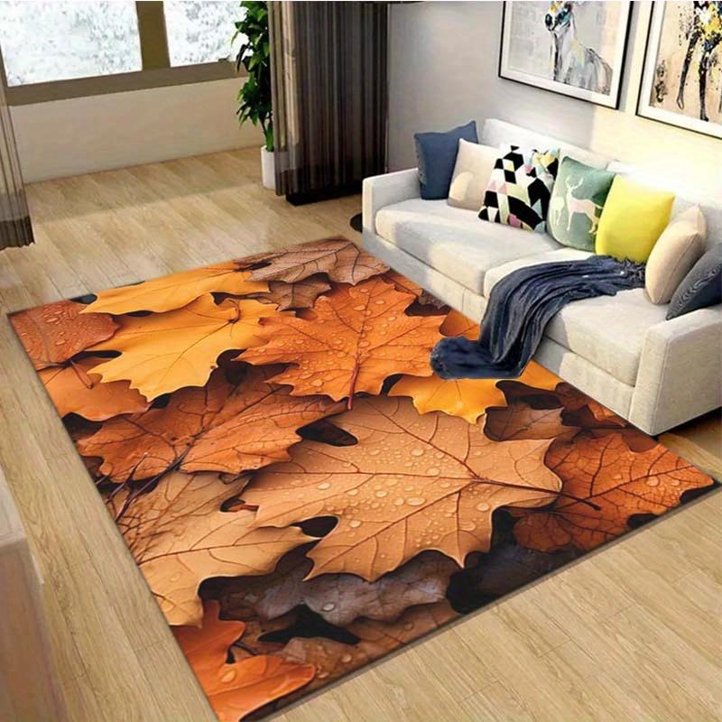 1pc Autumn Brown Maple Leaf Area Rug, Versatile Home Decor, Ideal Gift, Perfect for Bedroom Porch Indoor Corridor Dining Room