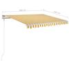VidaXL Automatic Retractable Awning and Posts 3x2.5m Yellow and White 3069908