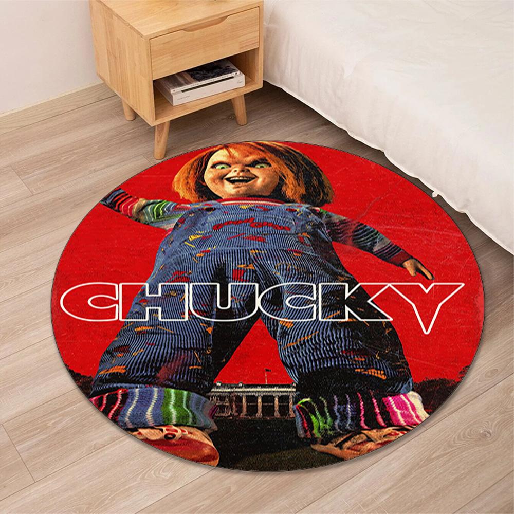 Chucky Printed Round Rug Carpet Chair Rug Area Rug Entryway Doormats,for Office Chair Living Room Bedroom Kitchen Room.