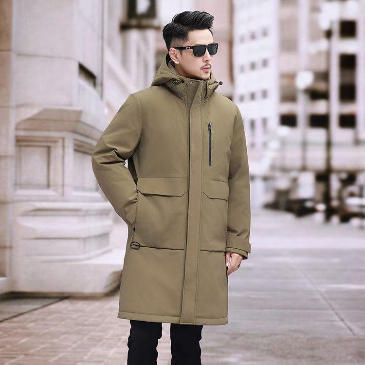 Men's Mid-Length Winter Down Jacket for Middle-Aged and Elderly