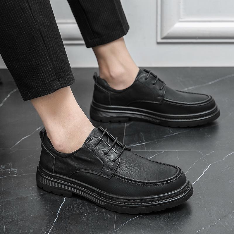 2024 Autumn/Winter Men's Comfortable Leather Lace-up Brogues - Casual British Business Formal Shoes