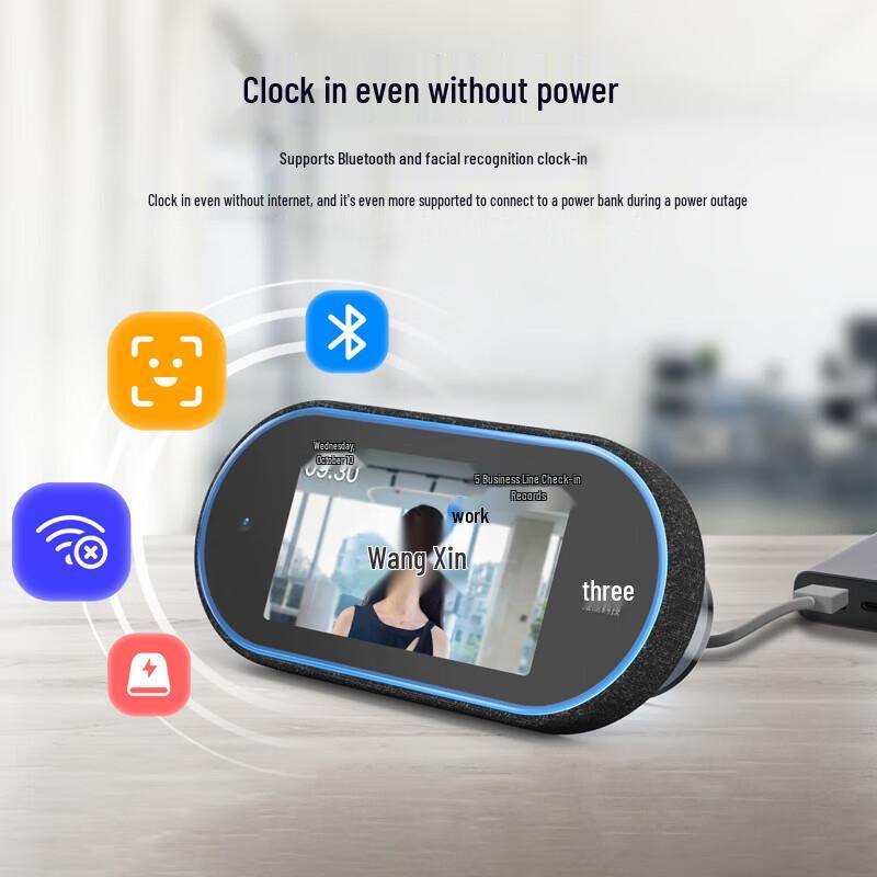 DingTalk M3 Max Smart Facial Recognition Time Clock CN plug (adapter included)