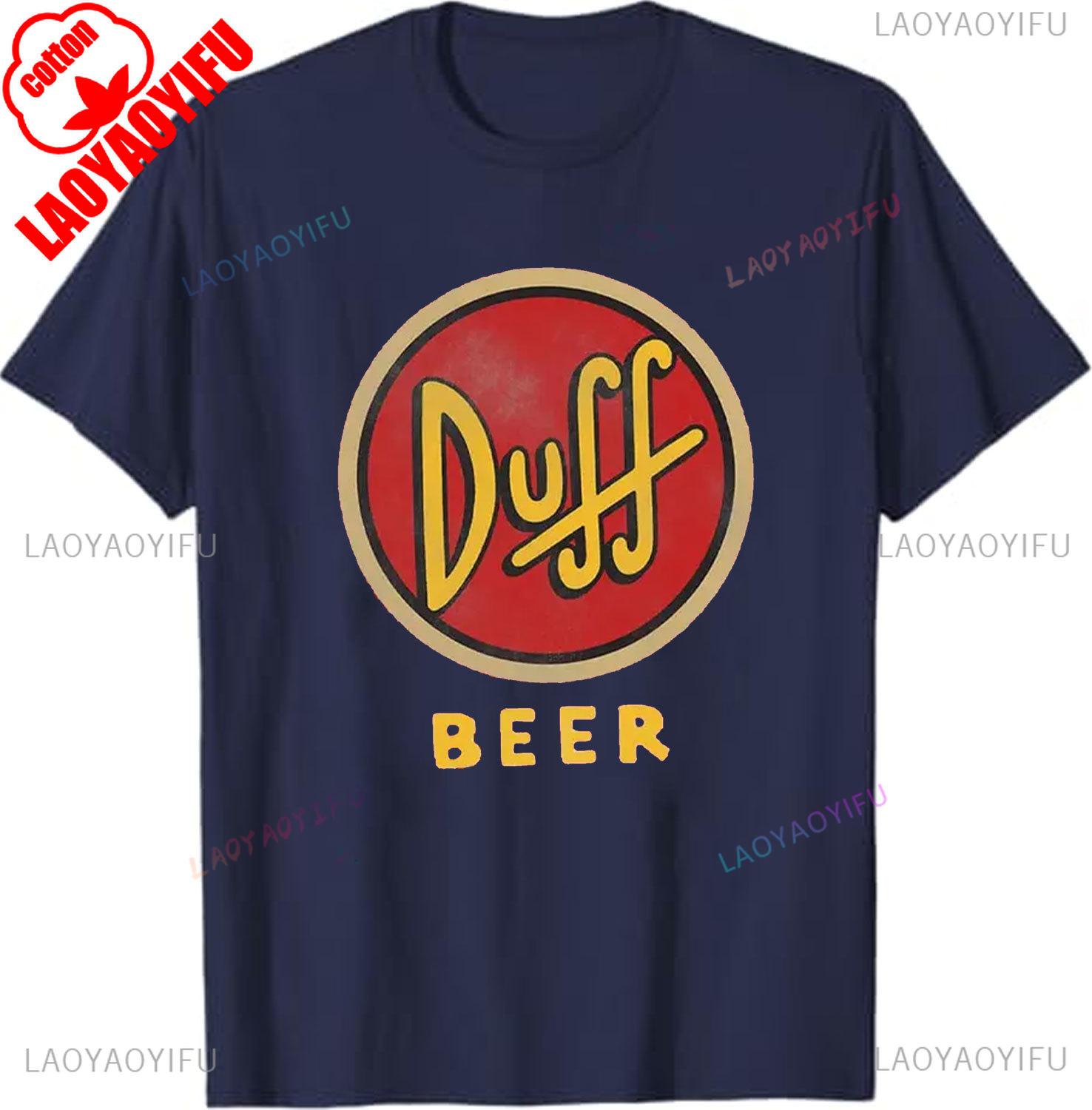 Унисекс футболка Duff Beer Подарок для фаната Бар Мо Выпивка Гомер Симпсон Даффмен Одежда Смешная футболка по ТВ-шоу Винтажный мультяшный мерч хлопок 2XL