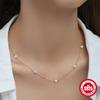 S925 Sterling Silver Wind Pearl Niche Design Diamond-Encrusted Collarbone Chain For Women, Not Picky For Daily Wear
