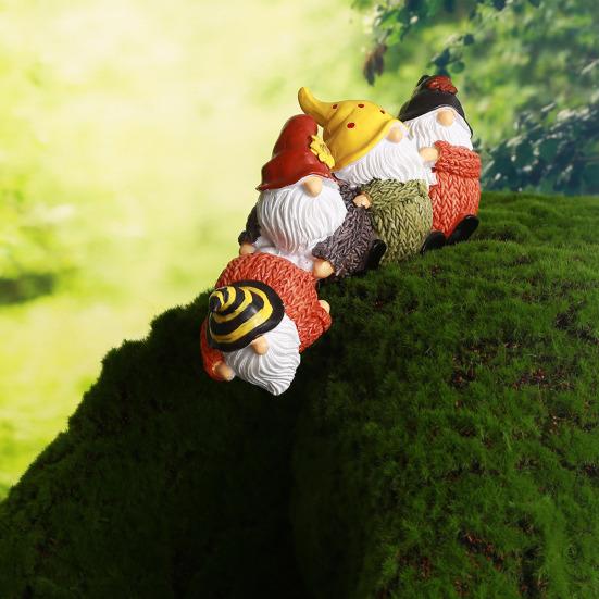 Christmas Gnome Shelf Sitter Statue Table Edge Hanging Four Faceless