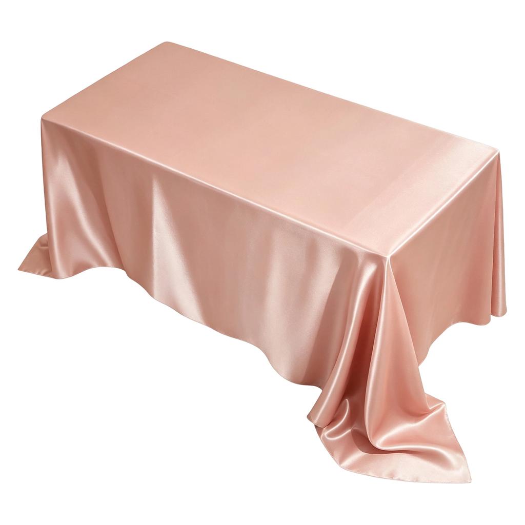 Satin Tablecloth and Table Runner, Polyester Table Cover for Wedding, Party, Christmas, Birthday, Hotel Decoration, 145305/57120