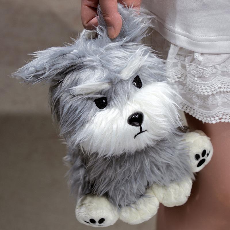 Cartoon Simulation Schnauzer Doll Plush Toy Puppy Dog Doll Children Soothing Rag Doll Girl Birthday Gift