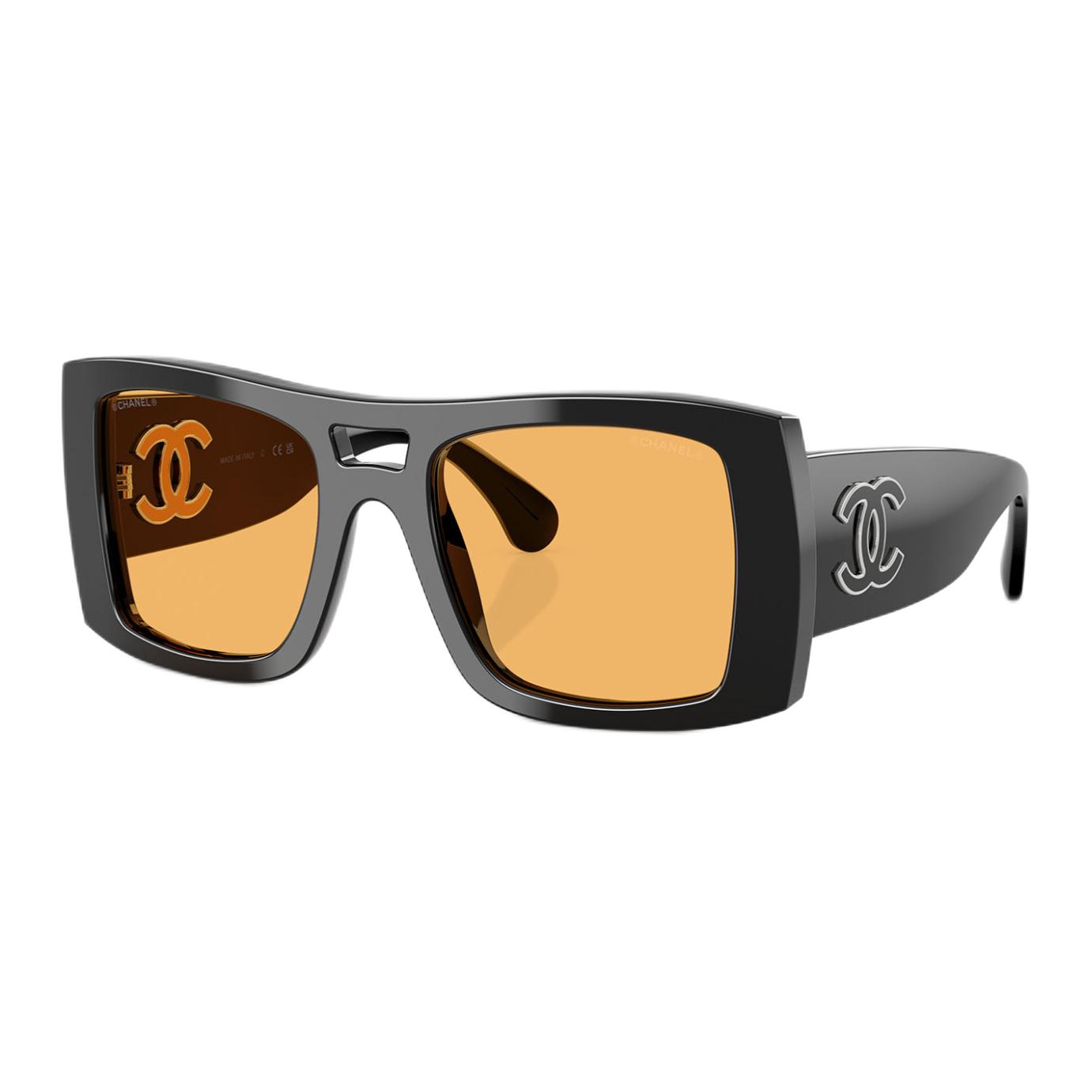 

Chanel Full Frame Design Acetate Pilot Sunglasses Women sunglasses Black CH5539 53,Black