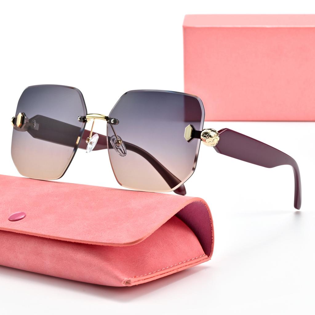 Fashion Large Frame Frameless Trimmed Sunglasses Anti-Ultraviolet Small Fragrant Sunglasses For Women And Men