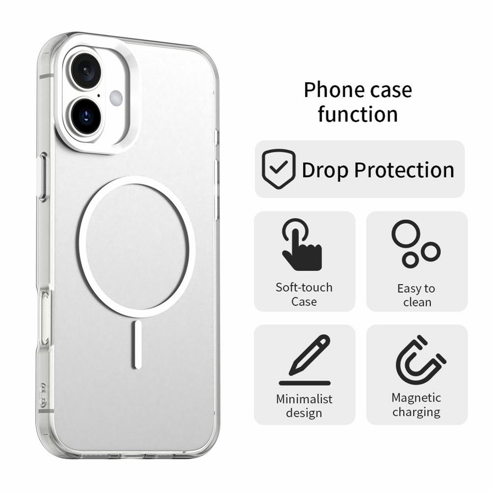 For iPhone 16 Plus Case Candy Color PC + TPU + PET Phone Cover Compatible with MagSafe