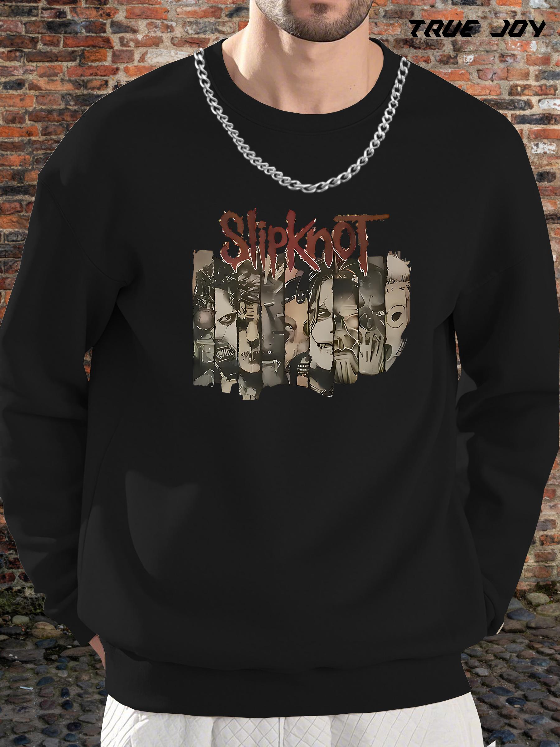Slipknot Band Graphic Print Casual Long Sleeve T-shirt - Loose Fit Round Neck XXXL
