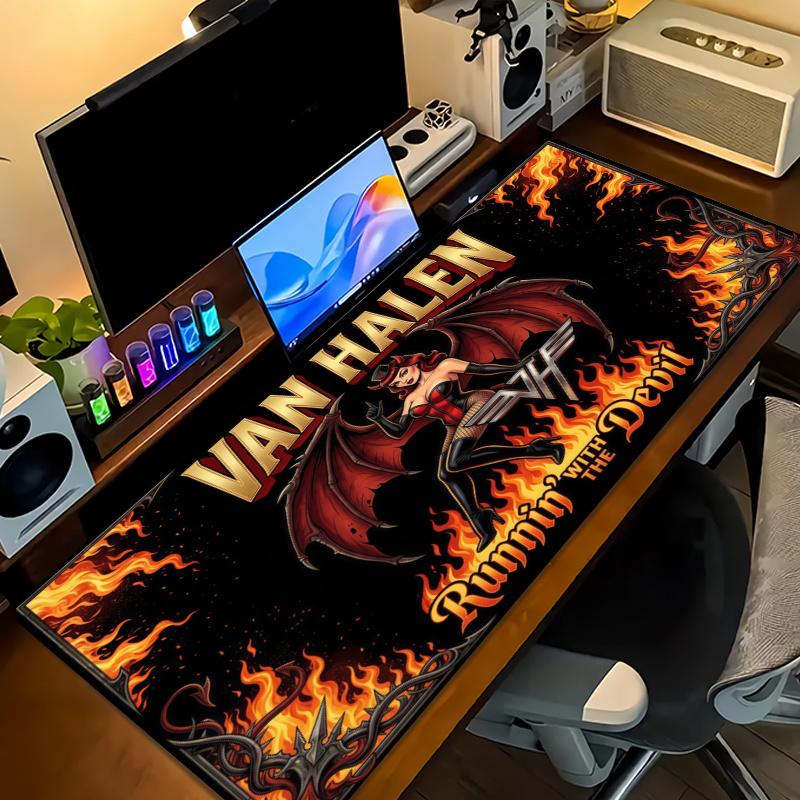 Van Halen Color Mouse Pad Large Gaming Table Cushion Non-slip Laptop Tablet Big Mousepad XXL Mat Mini PC Playmat With Lock edge