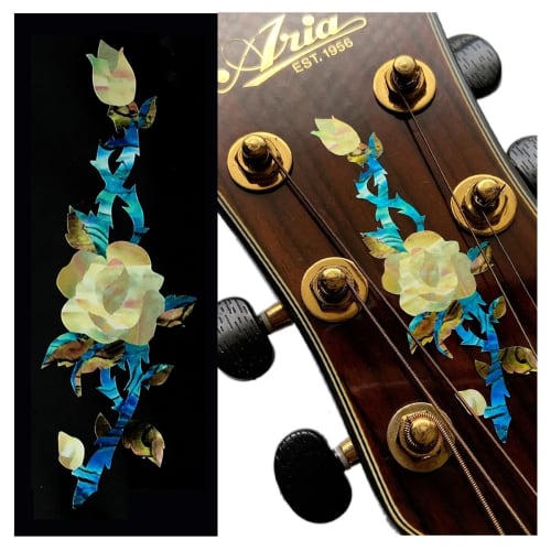 Guitar Head Inlay Sticker Rose Rose Vine