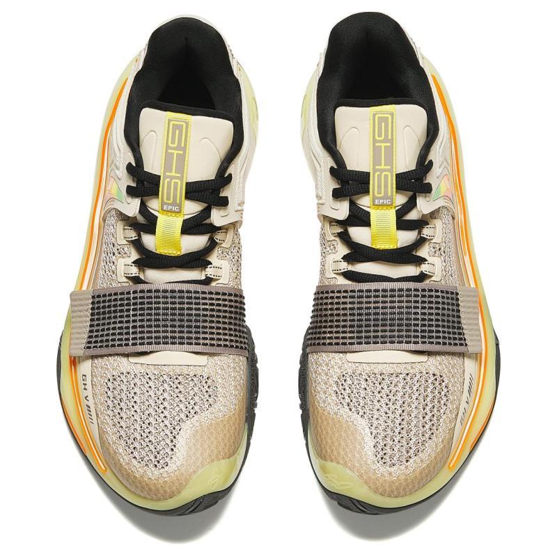 Anta GH5 Stoßdämpfer Rückprall Niedrige Basketballschuhe Herren Beige Gelb Sneaker 112431116-2