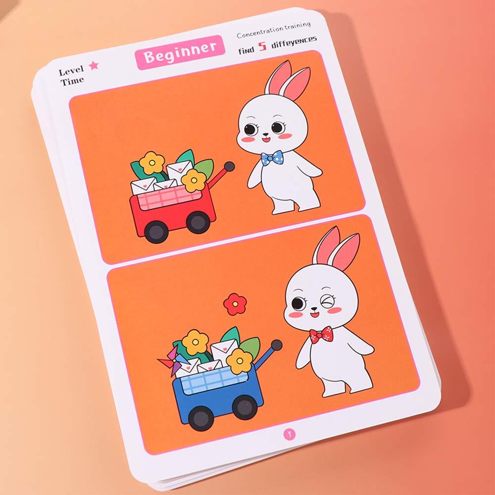 64 Pages Concentration Training Game Find The Difference Picture Books Puzzle Toy  Kindergarten