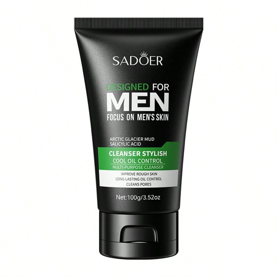 1pc Men's Deep Cleansing Oil-Control Facial Cleanser, Relieves Oiliness And Dullness, Improves Dryne