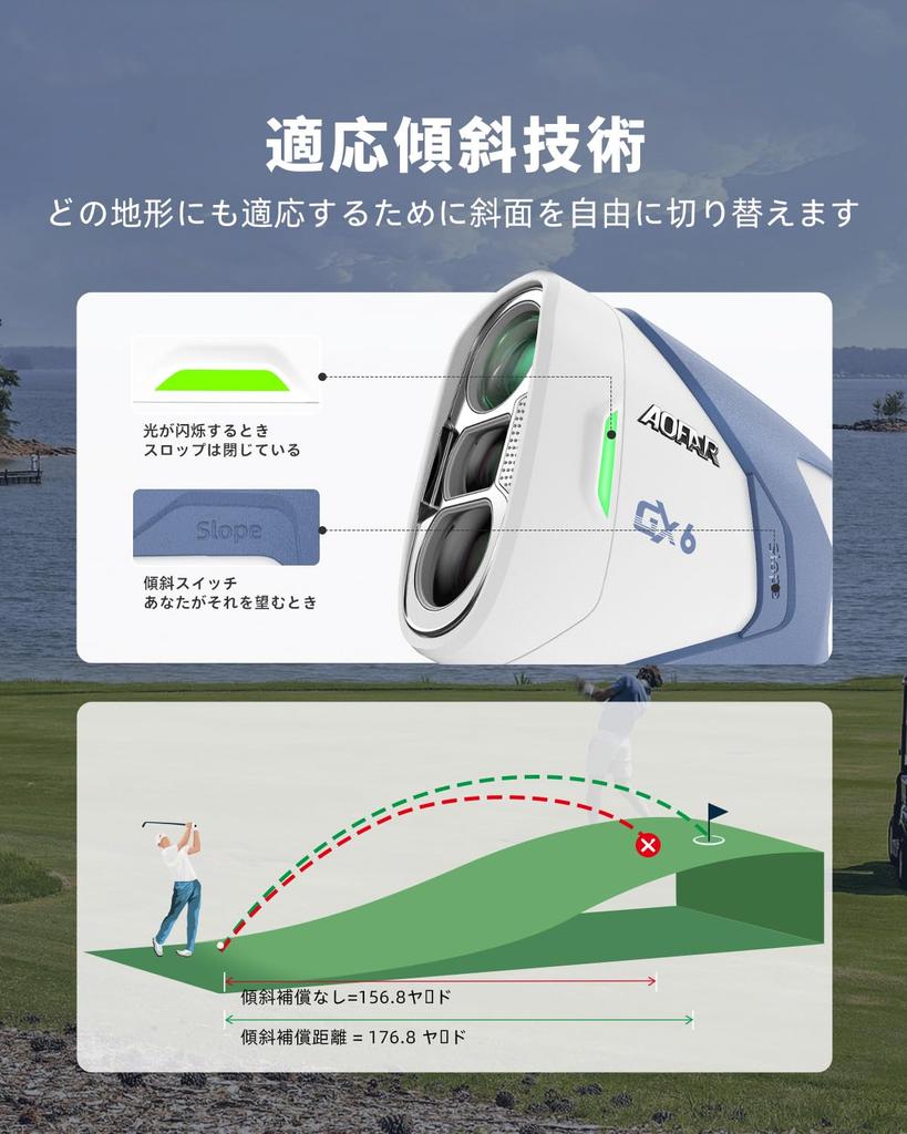 AOFAR GX6 Golf Slope Laser Magnetic Attaches to Metal 7x IPX4 Compact and Perfect Gift Rangefinder, 1000-yd Measurement, ±0.5-yd Accuracy, 0.02-Second