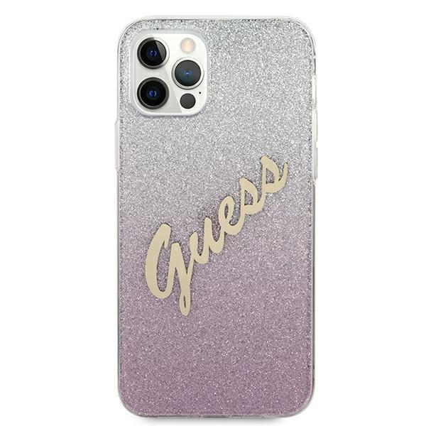 Guess Guhcp12Lpcuglspi Iphone 12 Pro Max6,7 Różowy/Pink Hardcase Glitter Gradient Script