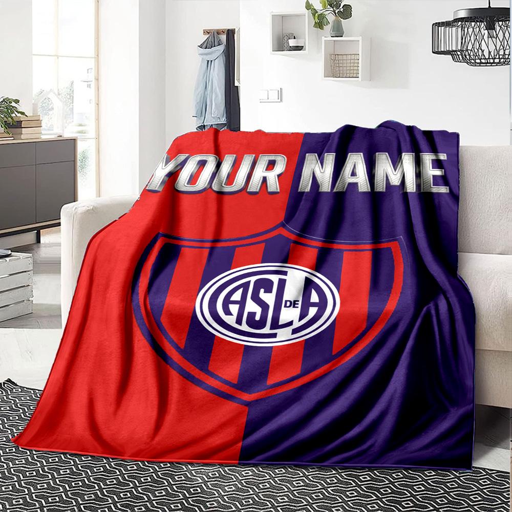 Name Custom San Lorenzo Logo Print Flannel Blanket High Quality Warm Comfortable Cover for All Seasons Perfect for Gifts Home Decor