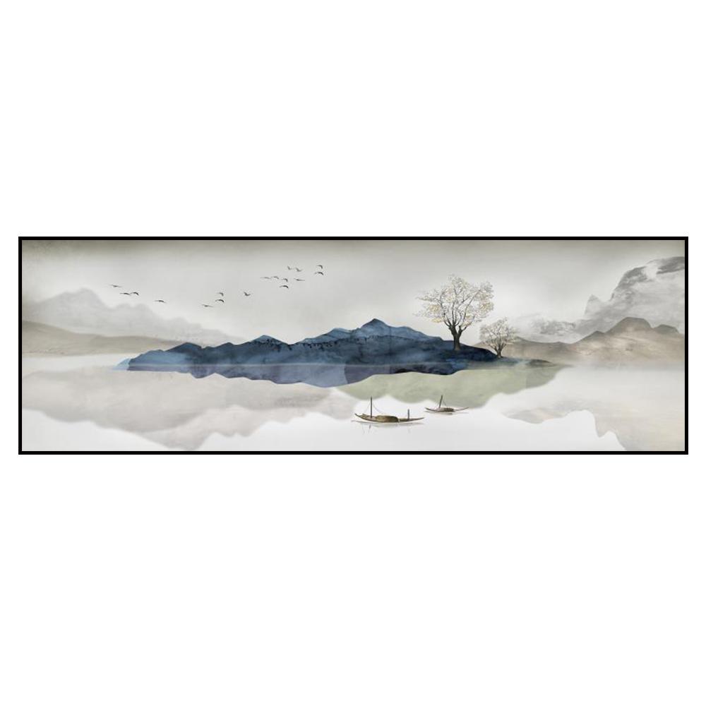 Ny kinesisk bläck och vatten Landskap Canvasmålning Hem Vardagsrum Väggkonst Dekoration Affischtryck Bilder Rumsdekor Väggmålning