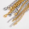5pc 2pc Stainless Steel Width 3mm 5mm 7mm Bracelet Cuban Chain Adjustable Extension Chain Lobster Clasp DIY Men Jewelry Making