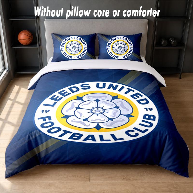 Set Biancheria da Letto Leeds United 1 Copripiumino + 2 Federe Morbido Traspirante Biancheria da Letto per la Casa