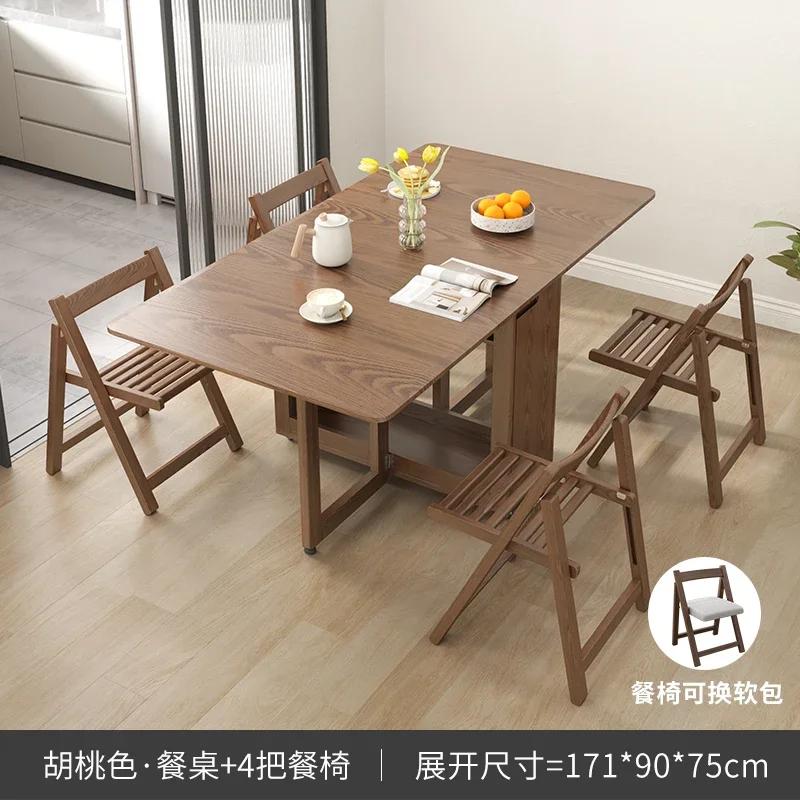 For Folding Dining Table Set 6 Chairs Luxury Modern Space Savers Minimalist Dining Table Nordic Table À Manger Kitchen Furniture