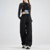Womens Outdoor Waterproof Windproof Hiking Pants Loose Quick-Dry Cargo Wide-Leg Trousers