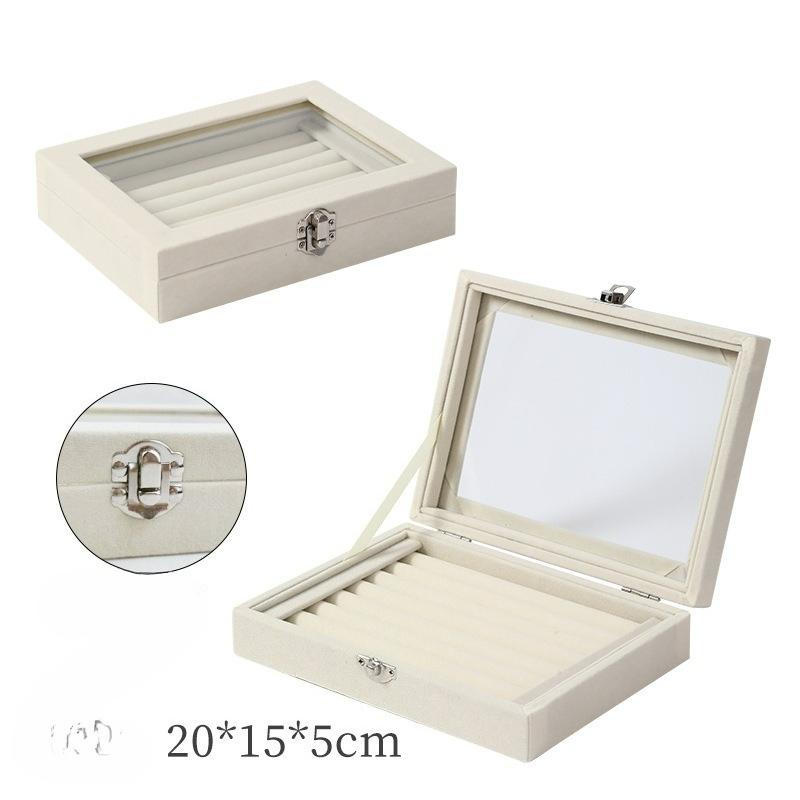 Premium Large Capacity Jewelry Box Flannel Jewelry Box Ring Necklace Jewelry Earrings Storage Box