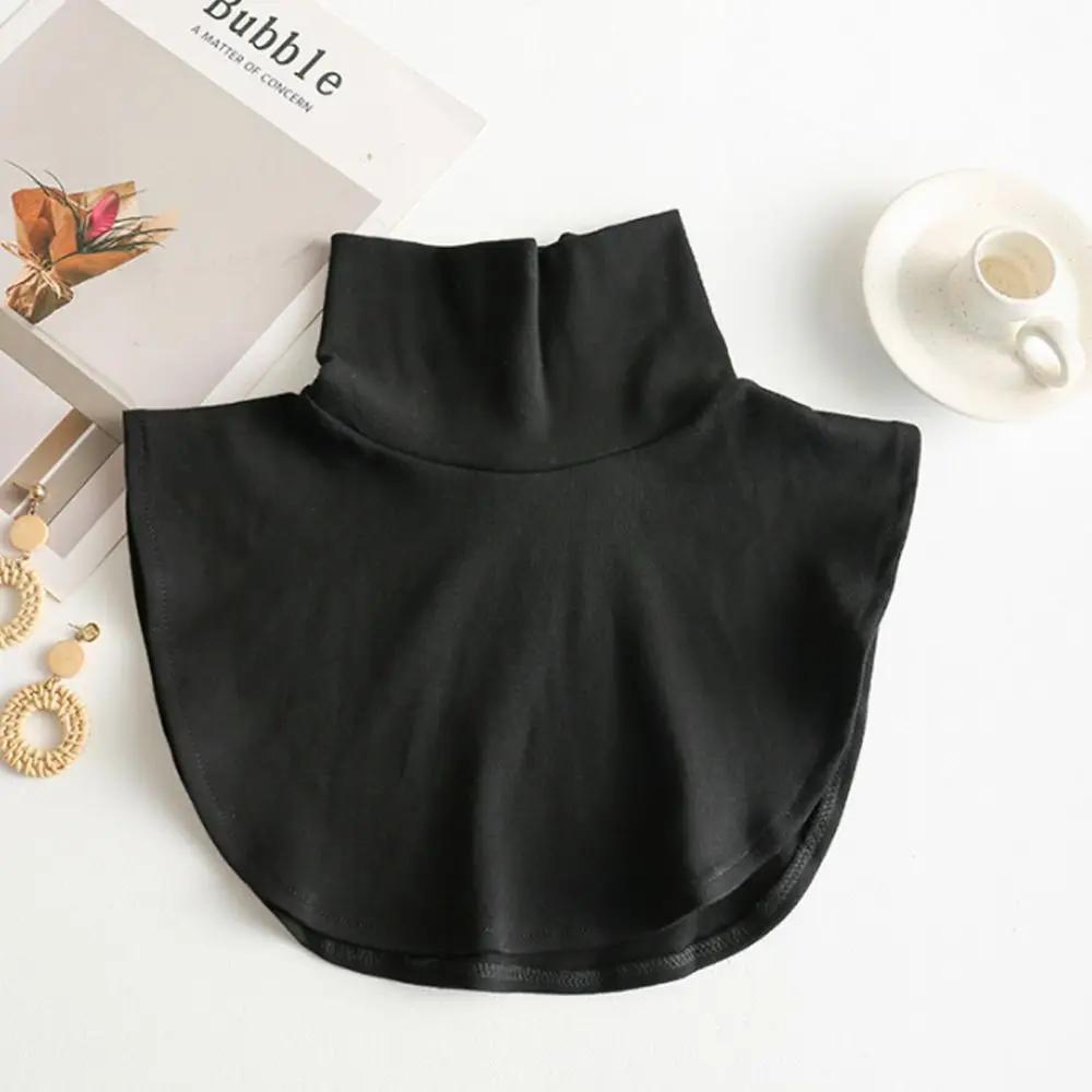 Fashion Women Turtleneck Knitted Detachable Fake Collar Autumn Winter Warm Windproof Scarf Ribbed Solid Color Wrap