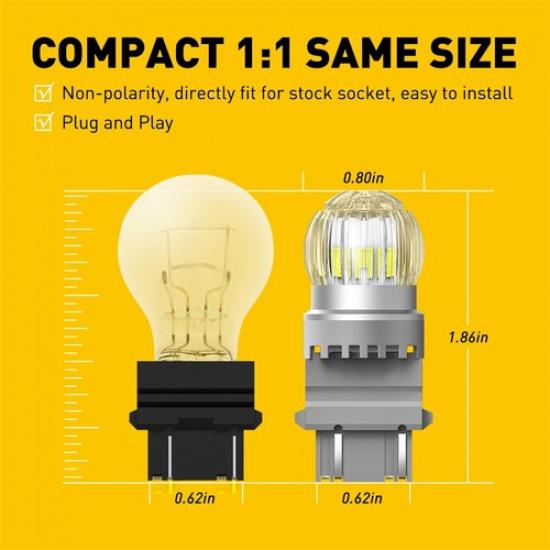 LED 3157 AUXITO Turn Signal CANBUS Light 3156 Bulbs Amber White Red 23/102SMD