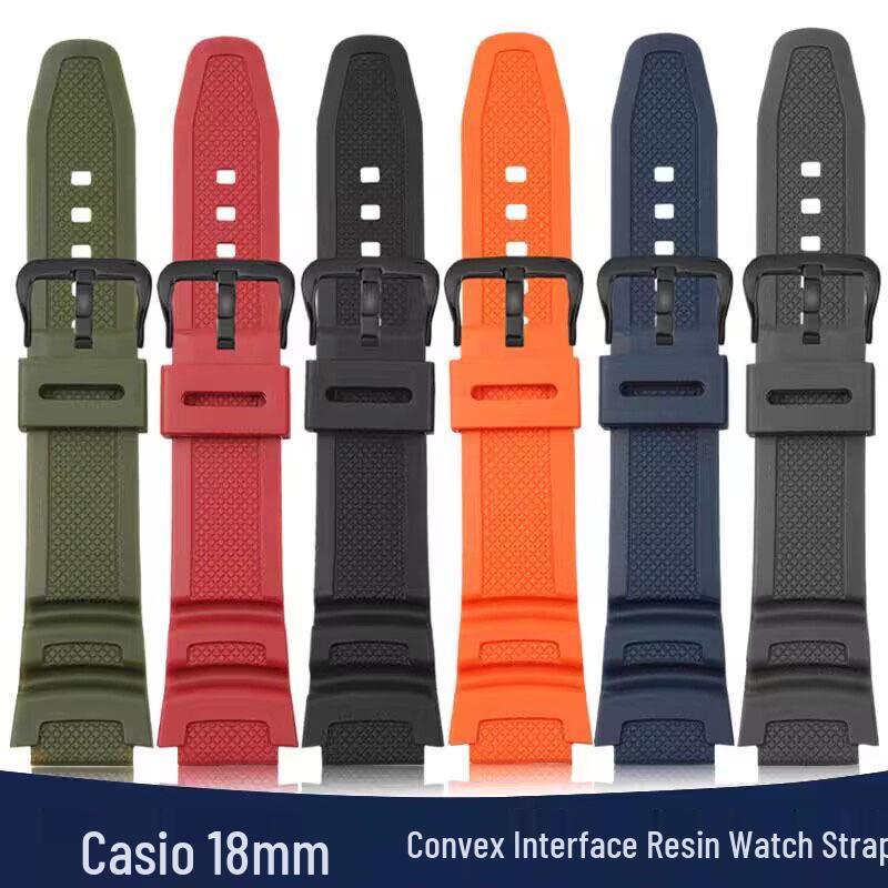 

18-мм смоляной ремешок для часов Casio моделей W-218HF-108AE1200/1300 Strap Only, No Buckle белый