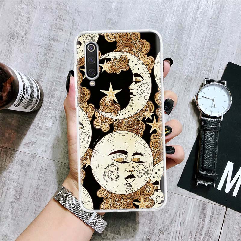 Funny Sun Moon Face Phone Case For Xiaomi Redmi Note 10 9 8 11 Pro 11T 11S 10S 9S 9A 9C 9T 8T 8A 7 7A 5 Art Pattern Cover Coque