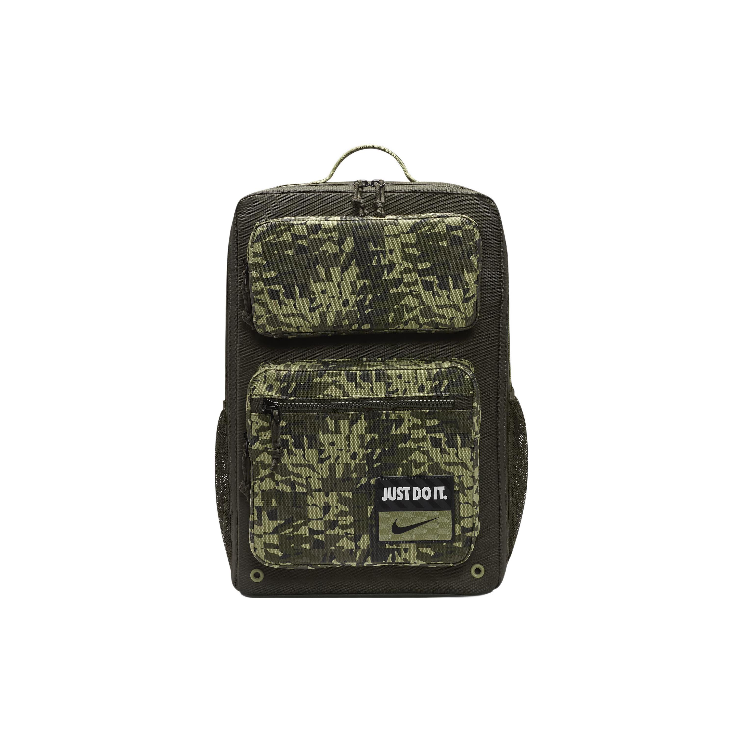 Nike Utility Speed Series Sports Training Printed Zipper Backpack Unisex Backpack Green DQ5168-355 Green