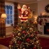 Light Up Holiday Tree Topper Lighted Christmas Topper, Illuminated Santa Claus Gingerbread Nutcracker Treetop Decorative Ornament for Top with Spring