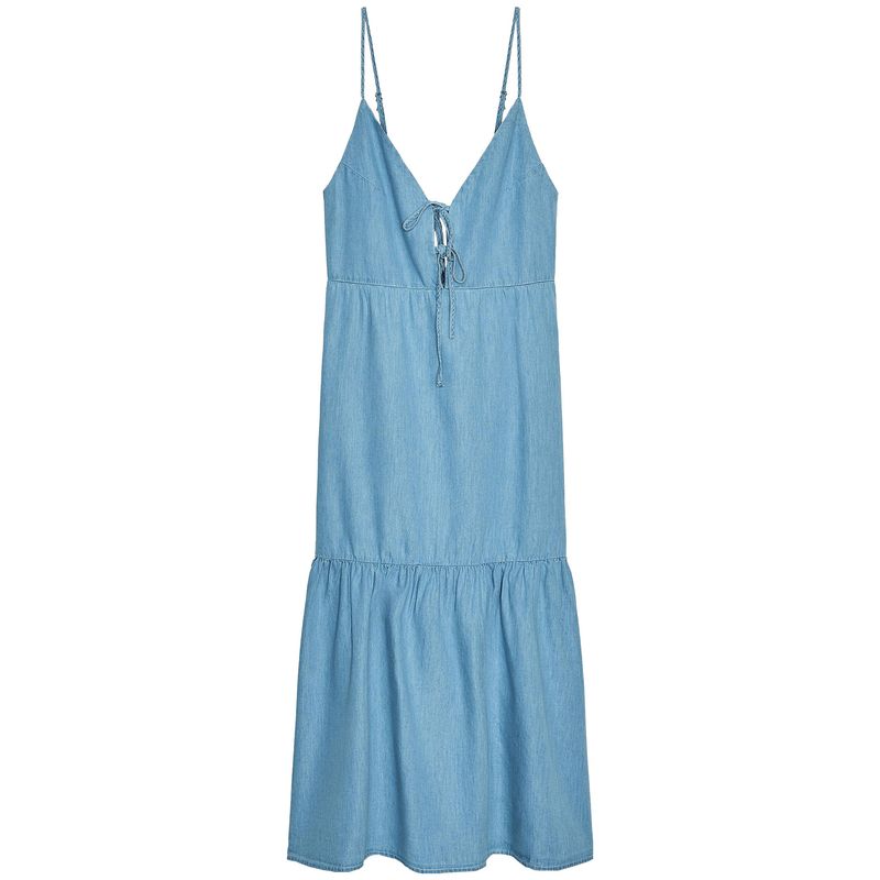 

Zaprha 2025 New Sexy Pure Desire Bowknot Decoration Sling Midi Skirt Dress Slim Looking Belly Covering 7484083 Light blue L