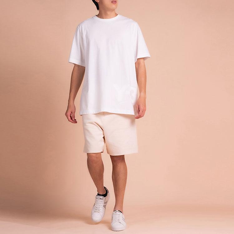 Y-3 SS22 Logo Print Solid Color Crew Neck T-Shirt Men Tops White HG6094