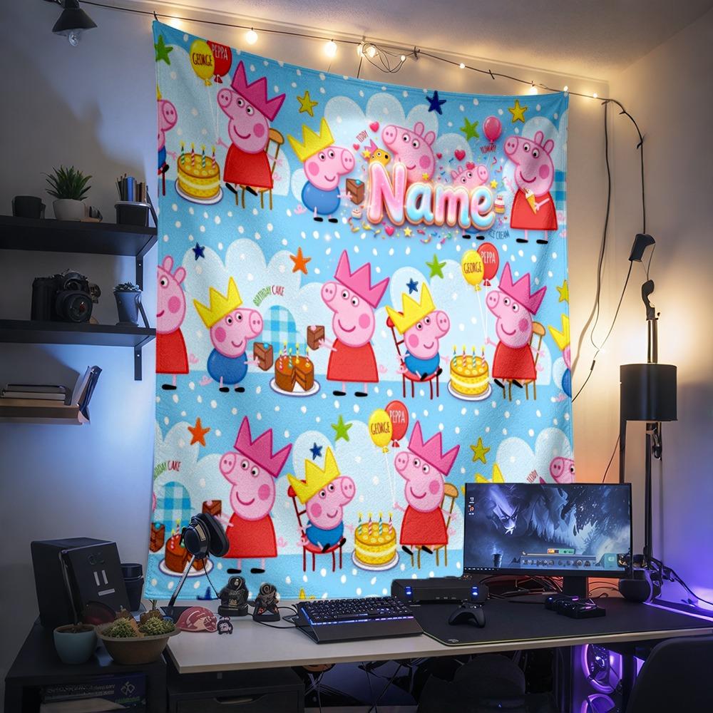 Custom Name Birthday Party Tapestry Wall Hanging for Bedroom, Living Room & Dorm Decor, Modern Home Wall Art