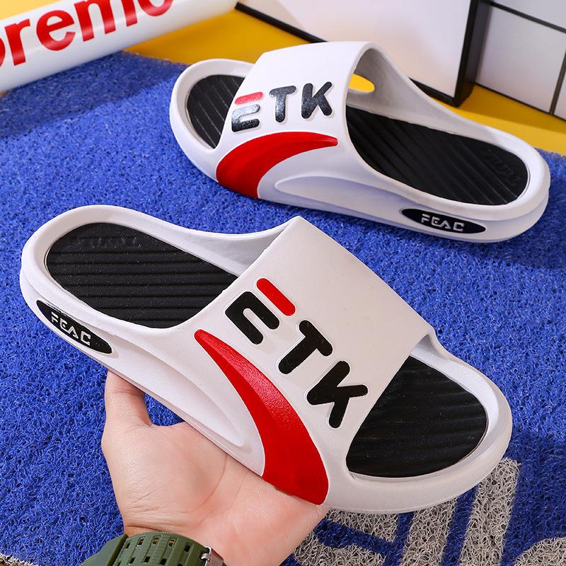 Yazlık Erkek Terlikleri EVA Yumuşak Dış Mekan Plaj Yürüyüş Terlikleri Düz Kaymaz Duş Terlikleri Erkek Kalın Taban Parmak Arası Terlik
