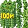 Artificial Green Ivy Leaf Rattan Creeper Leaves Hanging Vine Garland DIY Fake Plants Garden Wedding Party Home Decoration Leaves