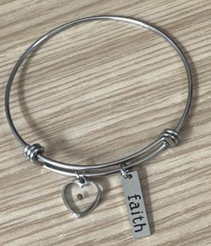 Minimalist Statement Stainless Steel Faith Seed Adjustable Letter Stainless Steel Mustard Seed Bracelet Tarnish Resistant Women
