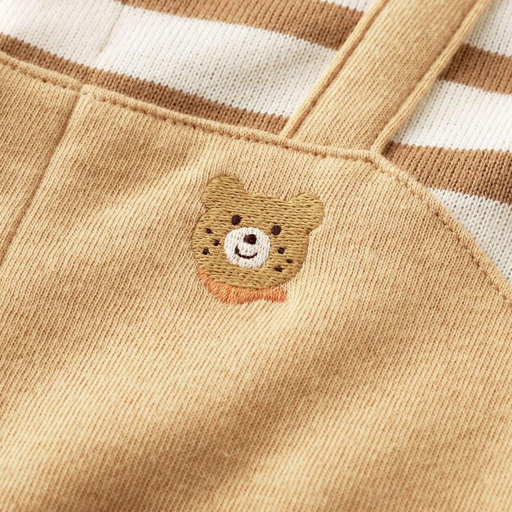 MIKIHOUSE HOT BISCUITS Coveralls for Boys and Size 80cm Girls, Beige, (Product Code 70-1219-145)