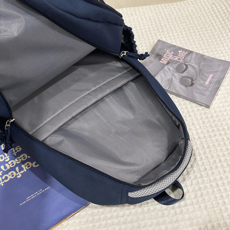 Color Block Backpack Large Capacity Student Schoolbag