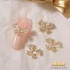 3D Bows Nail Art Charms Rhinestones Bows Charms Pearl Bowknot Nail Accessory 3D Alloy Nail Art Decoration for Women Girl