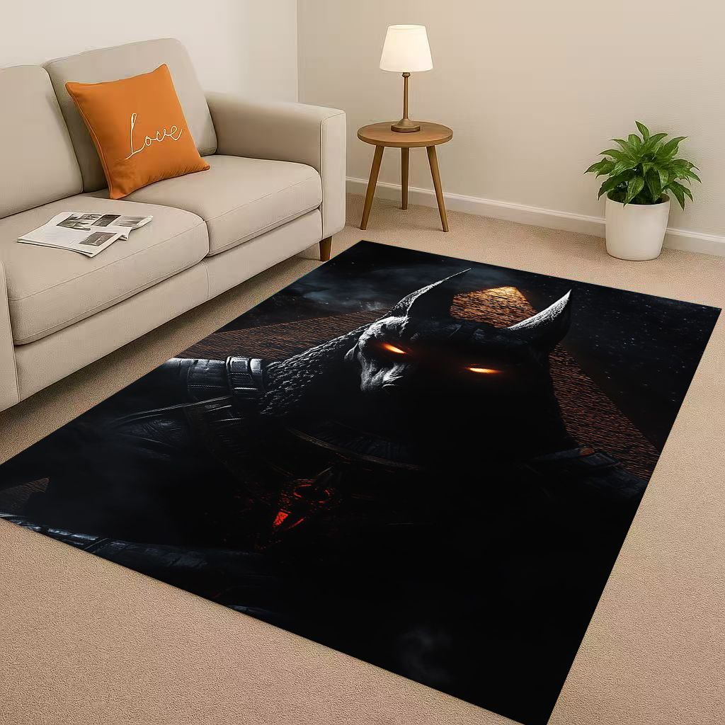 Dead God Anubis Pharaoh Ancient Egypt Cartoon Living Room Non-Slip Area Rug Carpet for Bedroom Playroom Sofa,Home Decor Doormat